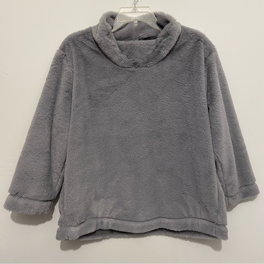 Banana Republic Soft Gray Fleece Top Cowl Neck Womens Medium NWT